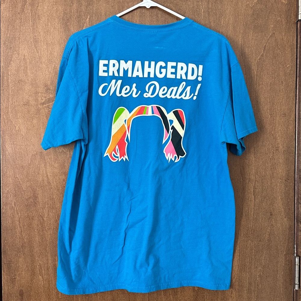 Attention Kmart Shoppers Blue Graphic Tee - Picture 3 of 4